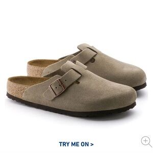 Birkenstock Tan Clogs with Cork Footbed and Adjustable Strap